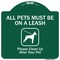 Signmission All Pets Must On Leash Please Clean Up After Your Pet Heavy-Gauge Alum Sign, 18" x 18", GW-1818-9998 A-DES-GW-1818-9998 - alternate 1